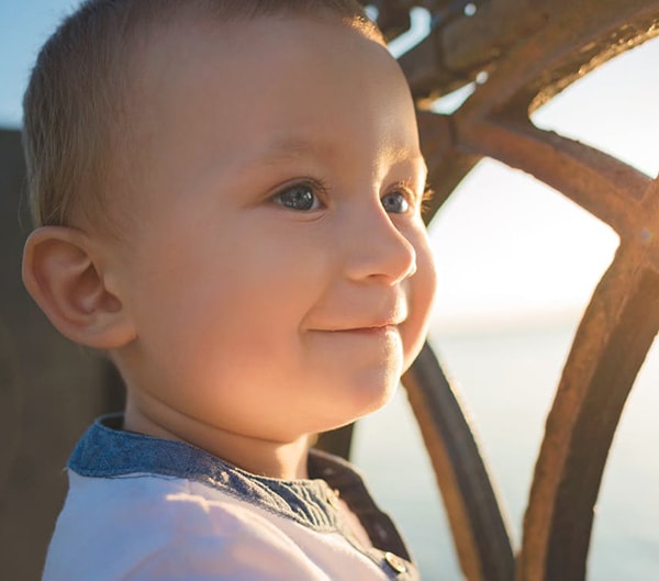 young child in sunlight